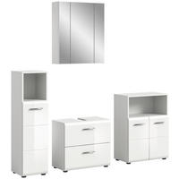 Badezimmer-Set ICE weiß weiß Hochglanz B/H/T: ca. 180x190x32 cm ICE - weiß (180,00/190,00/32,00cm) - xonox.home