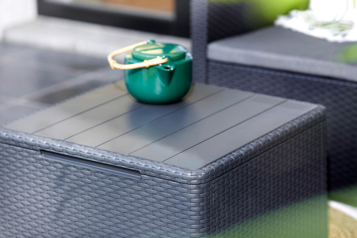 Jardin Aufbewahrungstisch Claire Graphit Polypropylen B/H/L: ca. 55,5x38,5x55,5 cm Claire - Graphit (55,50/55,50/38,50cm) - Jardin