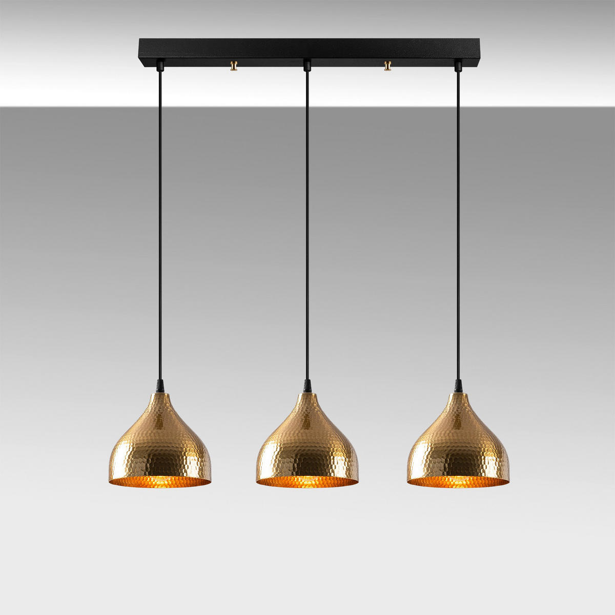 Opviq Pendelleuchte Tattoo bronze Metall B/H/T/L/D: ca. 18x114x18x68x18 cm E27 3 Brennstellen Tattoo - bronze (68,00/18,00/114,00cm) - Opviq