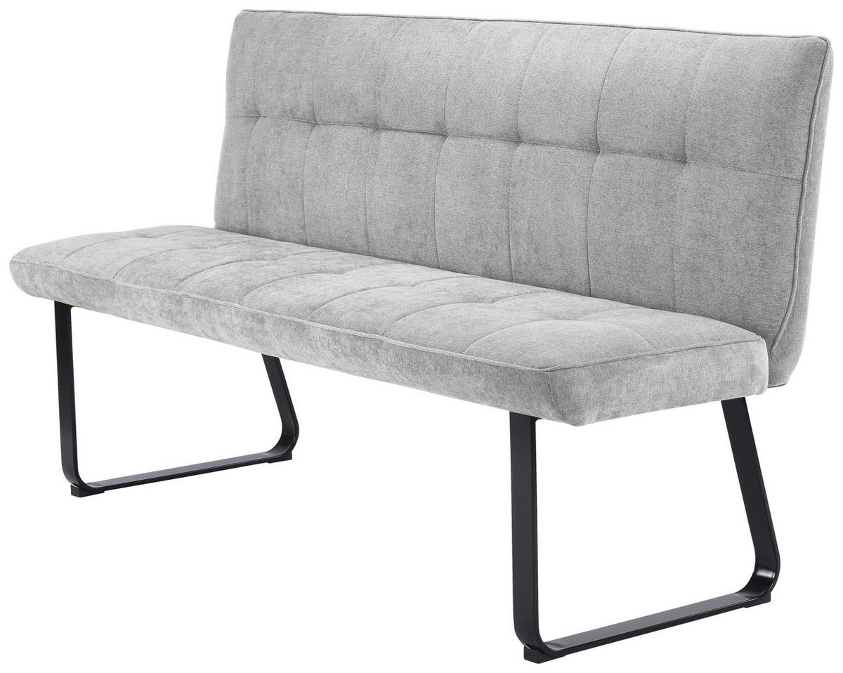 Bank TALEA hellgrau schwarz B/H/T: ca. 160x92x59 cm TALEA - hellgrau/schwarz (160,00/92,00/59,00cm) - byLIVING