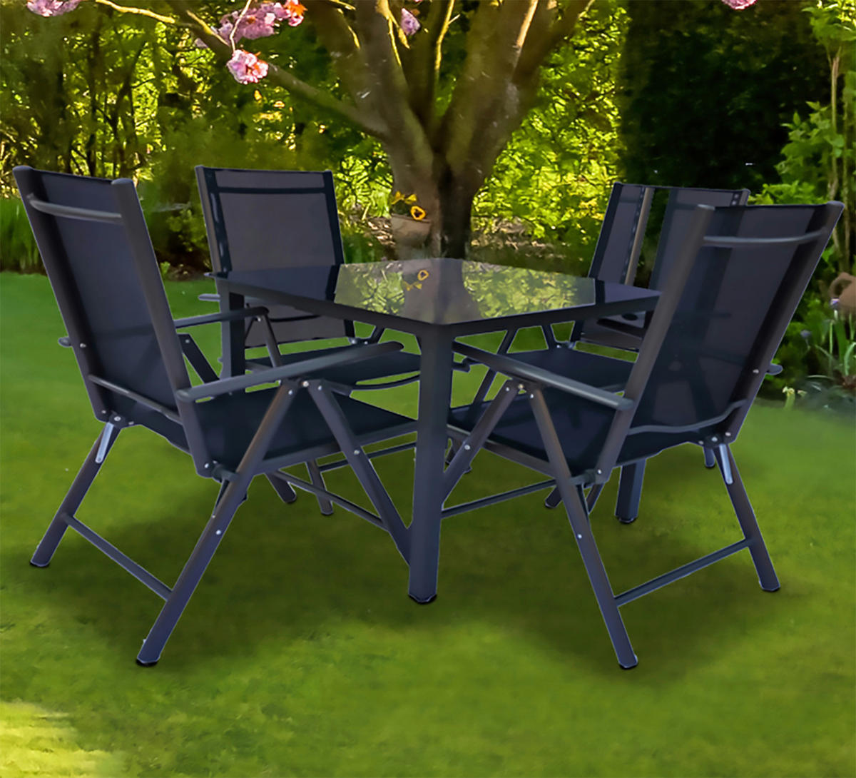 VCM Gartensitzgruppe Sonlas schwarz Textilene Sonlas - schwarz - VCM
