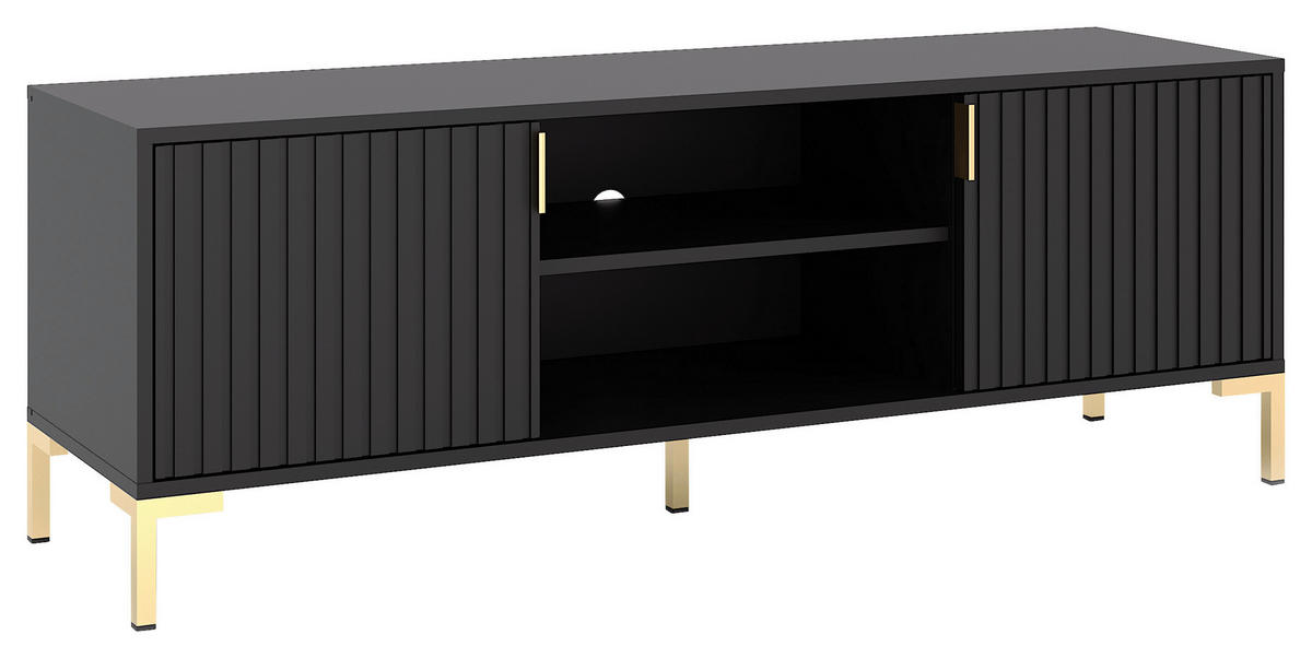 TV-Lowboard FLINN schwarz B/H/T: ca. 140x50x40 cm FLINN - schwarz (140,00/50,00/40,00cm) - WIPMEB