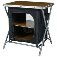 Camping Tischset schwarz Stahl B/H/L: ca. 62,5x12x48,2 cm Campingtisch-/Schrank_faltbar - schwarz (48,20/62,50/12,00cm)