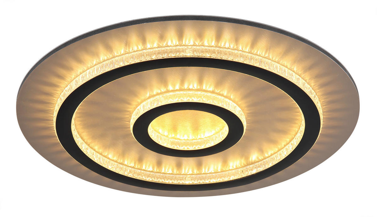 GLOBO LED-Deckenleuchte mattschwarz klar gold Kunststoff Metall H/D: ca. 5,5x45 cm 1 Brennstellen JAYDEN - gold/klar (45,00/5,50cm) - GLOBO