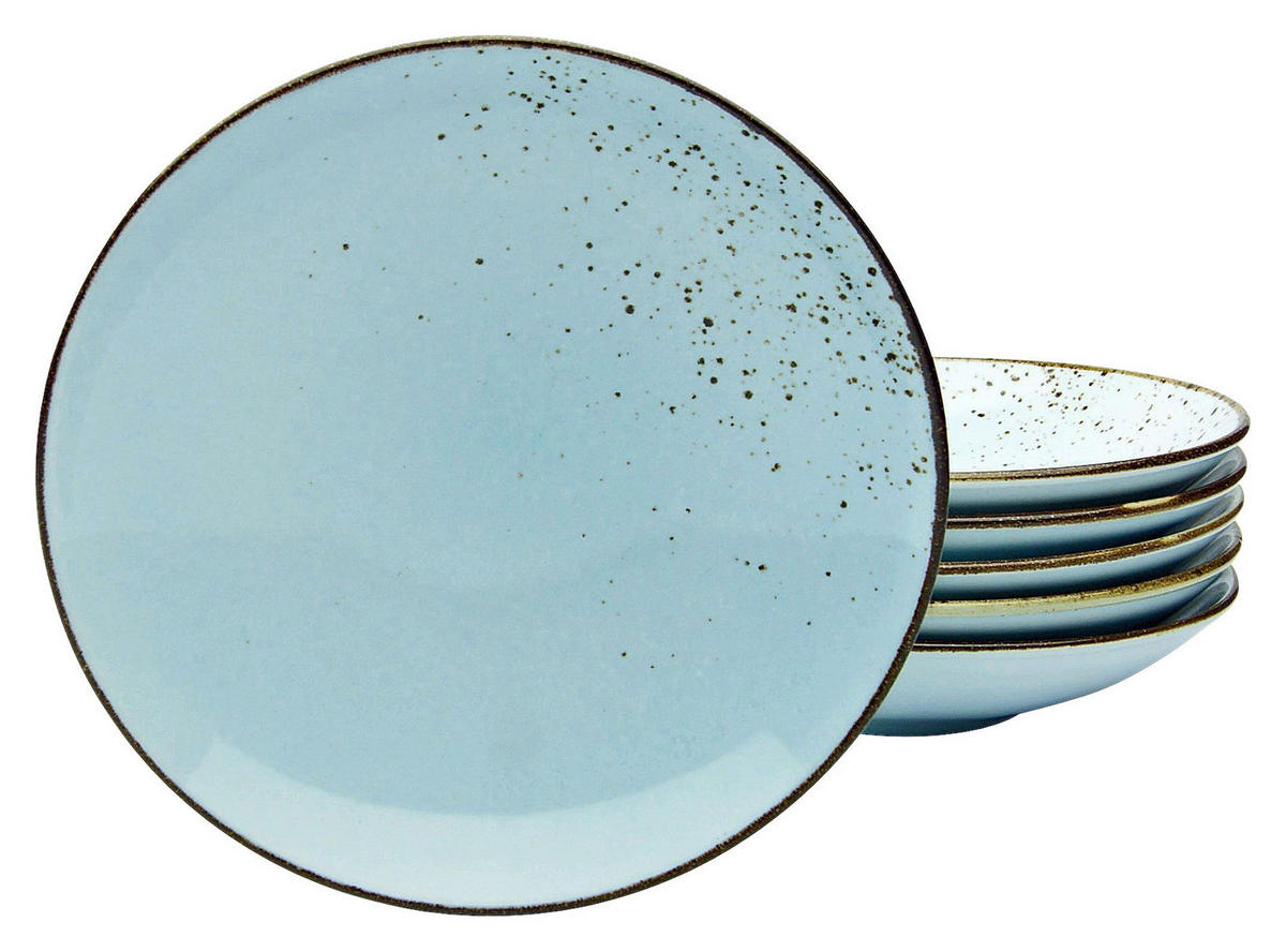 CreaTable Suppenteller NATURE COLLECTION hellblau Steinzeug D: ca. 22 cm NATURE COLLECTION - hellblau (22,00cm) - CreaTable