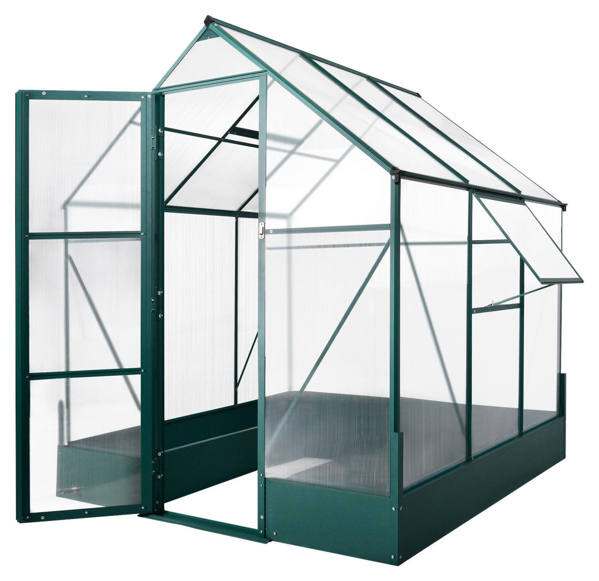 Outsunny Gewächshaus B/H/T: ca. 190x220x190 cm Gewächshaus MH845-421V01 - grün/transparent (190,00/220,00/190,00cm) - Outsunny