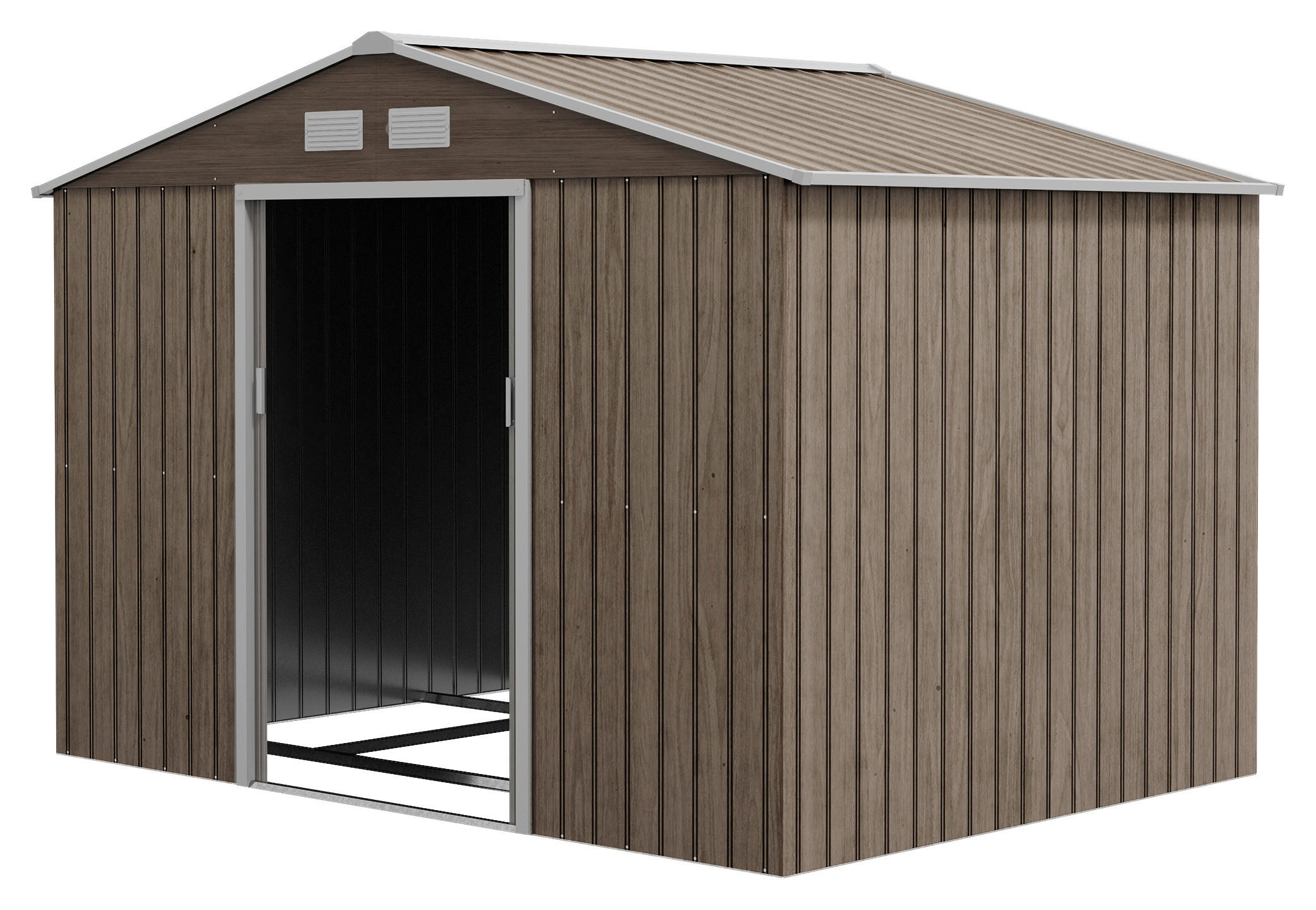 Outsunny Gerätehaus braun Stahl B/H/L: ca. 195x192x277 cm Gerätehaus - braun (277,00/195,00/192,00cm) - Outsunny
