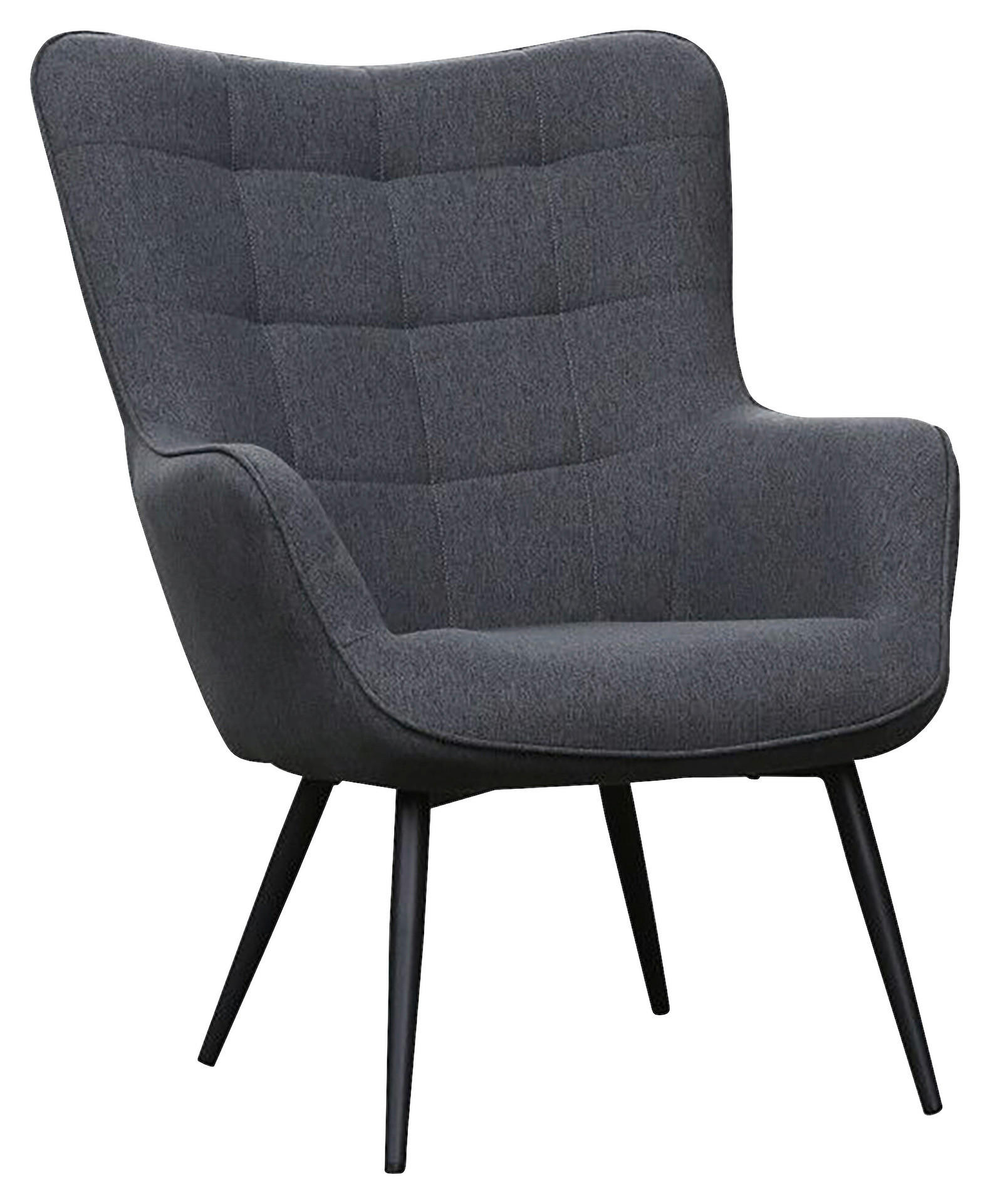 byLIVING Sessel UTA dunkelgrau schwarz Webstoff Metall B/H/T: ca. 72x97x80 cm UTA - schwarz/dunkelgrau (72,00/97,00/80,00cm) - byLIVING