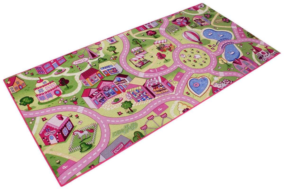 Kinderteppich Sweet Town pink B/L: ca. 95x200 cm Sweet Town - pink (95,00/200,00cm)