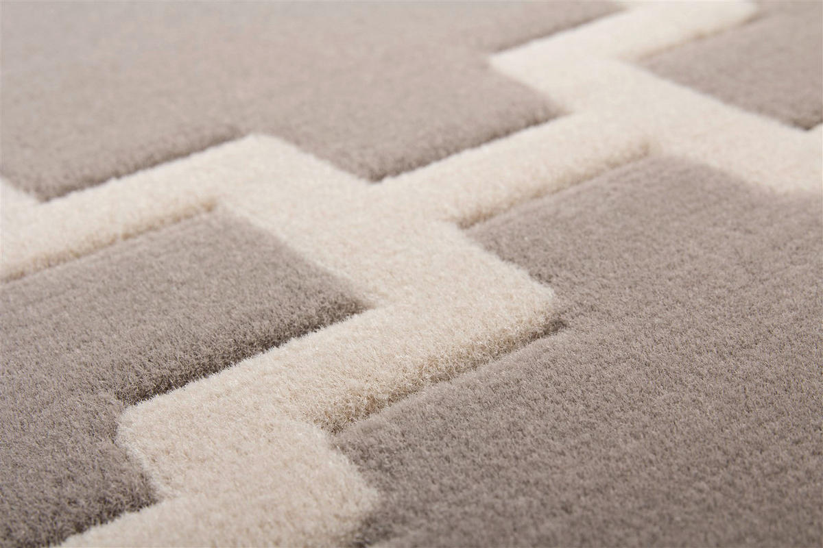 Kayoom Kurzflorteppich Lina 225 taupe B/L: ca. 80x150 cm Lina 225 - taupe/elfenbein (80,00/150,00cm) - Kayoom