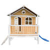 AXI Spielhaus Stef braun B/H/L: ca. 349x233x212 cm Stef - braun/blau (212,00/349,00/233,00cm) - AXI