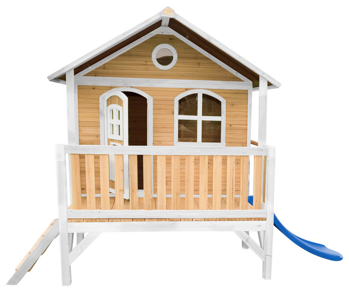 AXI Spielhaus Stef braun B/H/L: ca. 349x233x212 cm Stef - braun/blau (212,00/349,00/233,00cm) - AXI