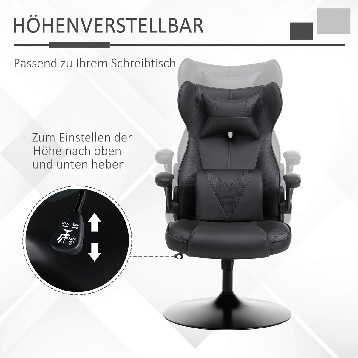 Gaming-Sessel 921-353 schwarz 921-353 - schwarz (67,00/112,00/75,00cm) - Vinsetto
