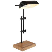 GLOBO Tischleuchte schwarz dunkelbraun MDF Metall B/H/T: ca. 18,2x50x26,5 cm E27 1 Brennstellen MARID - dunkelbraun/schwarz (18,20/50,00/26,50cm) - GLOBO