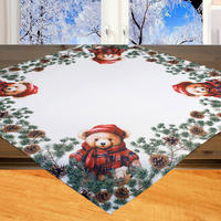 Mitteldecke Mitteldecke Teddy 85x85cm - weiß/rot (85,00/85,00cm)