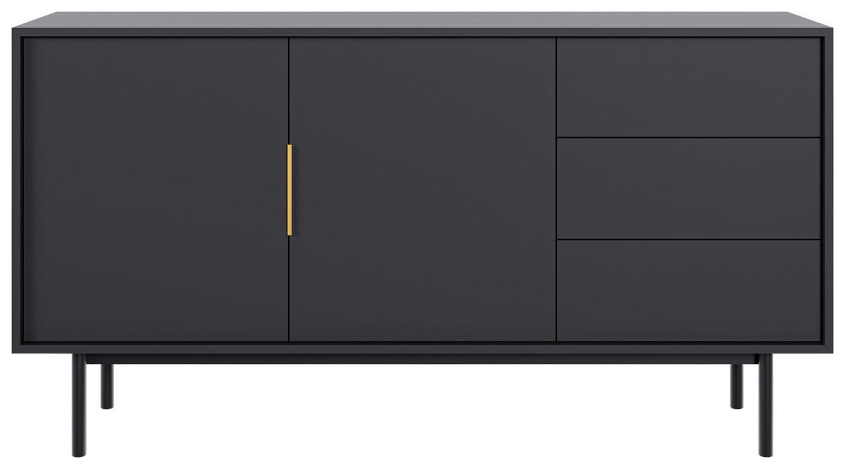 Kommode VIVA schwarz B/H/T: ca. 154x82x39 cm VIVA - schwarz (154,00/82,00/39,00cm) - WIPMEB