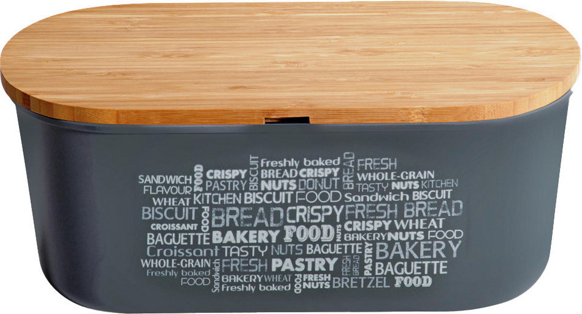 Kesper Brotbox grau Kunststoff B/H/L: ca. 20x14,5x34 cm Brotbox - natur/grau (34,00/20,00/14,50cm) - Kesper