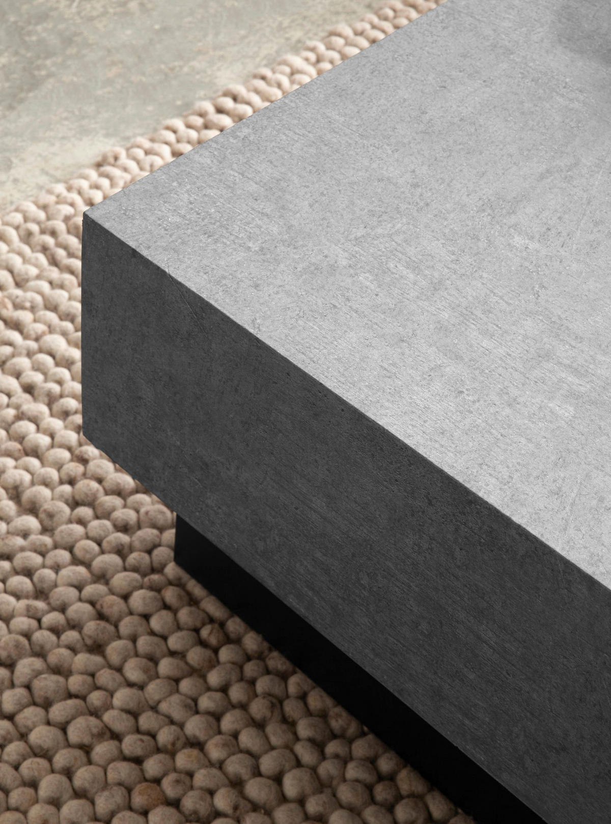 Couchtisch Beton Optik B/H/T: ca. 65x40x65 cm Couchtisch - Beton (65,00/40,00/65,00cm) - Wohnling