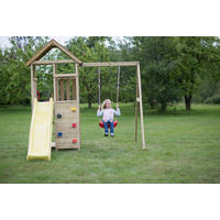Wendi Toys Stelzenspielhaus Pelikan natur B/H/T: ca. 270x270x280 cm Pelikan - gelb/natur (270,00/270,00/280,00cm) - Wendi Toys