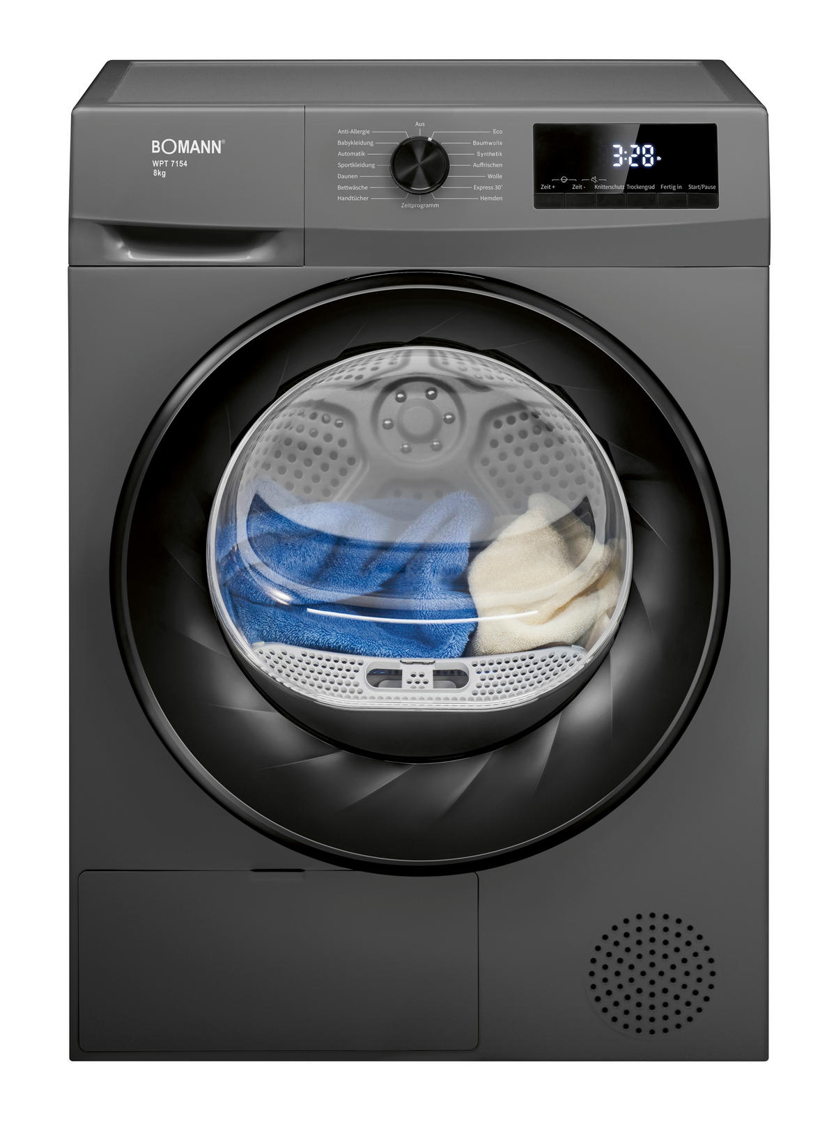 Bomann Wärmepumpentrockner WPT 7154 titanfarbig B/H/T: ca. 59,5x84,5x58 cm ca. 8 kg Wärmepumpentrockner WPT 7154 (T) - titanfarbig (59,50/84,50/58,00cm) - Bomann