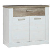 Kommode  weiß Pinie Nachbildung Eiche Antik Nachbildung B/H/T: ca. 101x90,3x41,3 cm Duro_Kommode DURK224-T75 - Eiche/weiß (101,00/90,30/41,30cm)