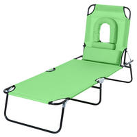 Outsunny Sonnenliege grün Polyester B/H/L: ca. 58x36x187 cm Sonnenliege - grün (187,00/58,00/36,00cm) - Outsunny
