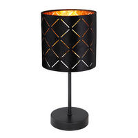 GLOBO Tischleuchte schwarz Metall H/D: ca. 35x15 cm E14 1 Brennstellen SUNNA - schwarz (15,00/35,00cm) - GLOBO