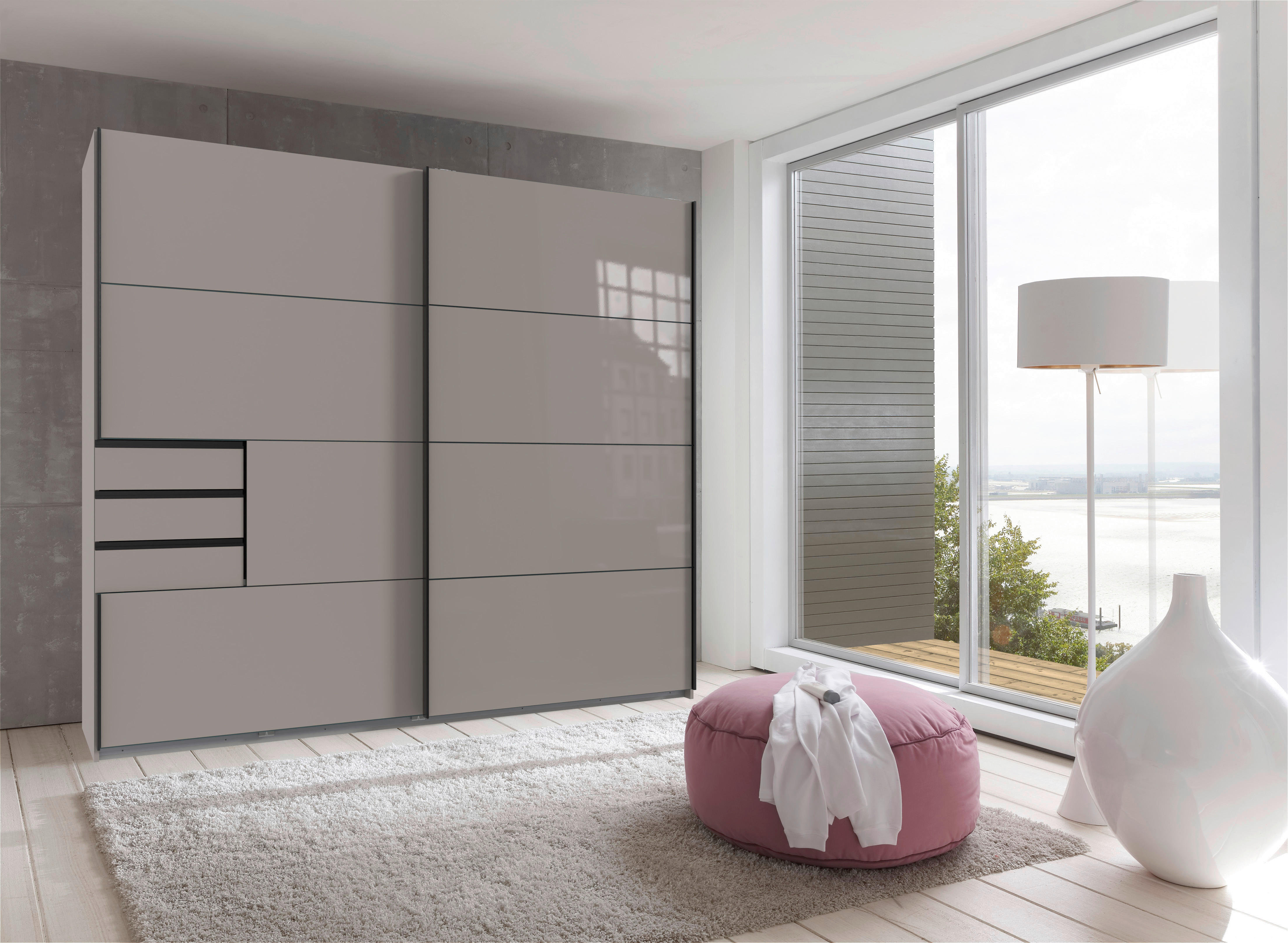 Schwebetürenschrank Saigon Sahara grau B/H/T: ca. 225x208x64 cm Saigon - Sahara/grau (225,00/208,00/64,00cm)