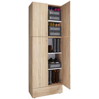 Schuhschrank Lona Eiche Sonoma Nachbildung weiß B/H/T: ca. 70x200x39 cm Lona - Eiche/weiß (70,00/200,00/39,00cm) - VCM Möbel