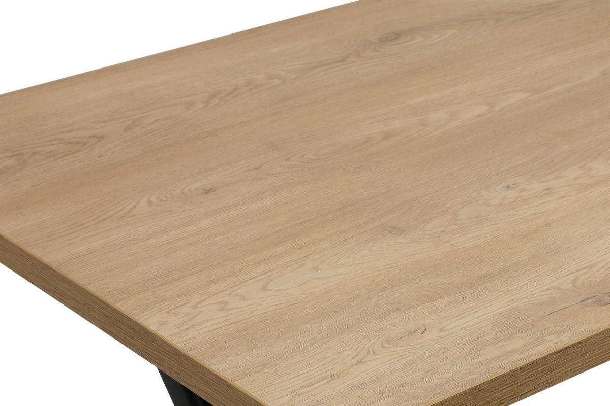 Esstisch Menorca Artisan Oak Nachbildung B/H/T: ca. 140x76x90 cm Menorca - schwarz (140,00/76,00/90,00cm)