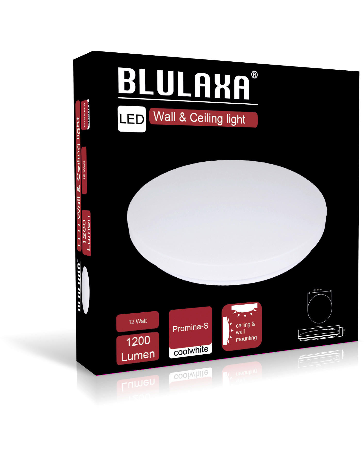 Blulaxa Deckenleuchte Promina-S 49841 weiß Kunststoff H/D: ca. 5,5x28 cm LED_Deckenleuchte_Promina-S - weiß (28,00/5,50cm) - Blulaxa