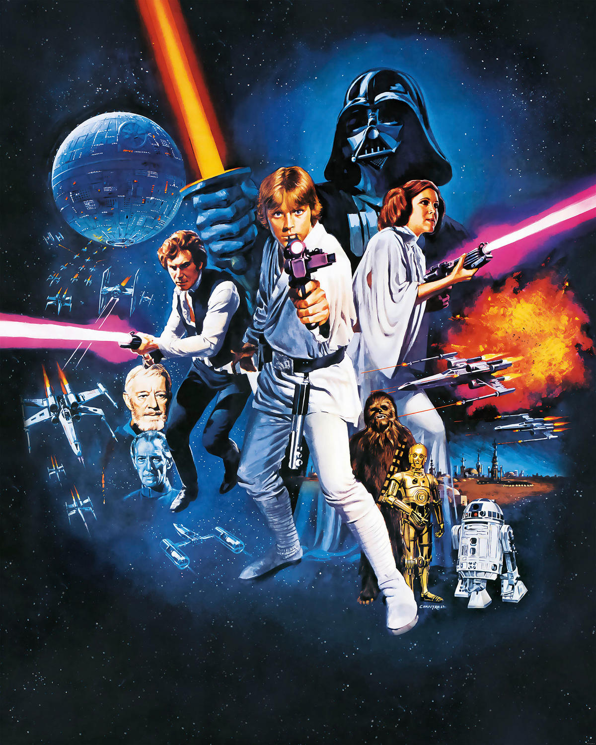 Komar Fototapete Star Wars Poster Classic 1 B/L: ca. 200x250 cm Star Wars Poster Classic 1 - (200,00/250,00cm) - Komar