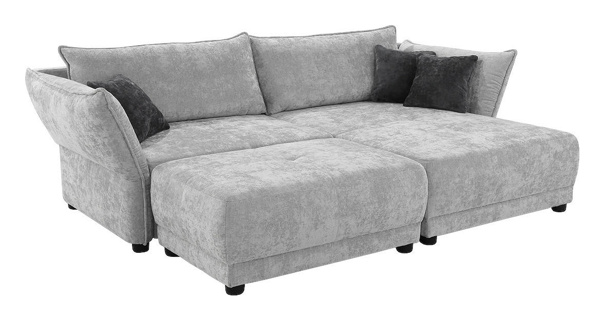 Polsterecke hellgrau Webstoff B/H/T: ca. 279x89x187 cm Loggia_Polsterecke - hellgrau/schwarz (279,00/89,00/187,00cm)
