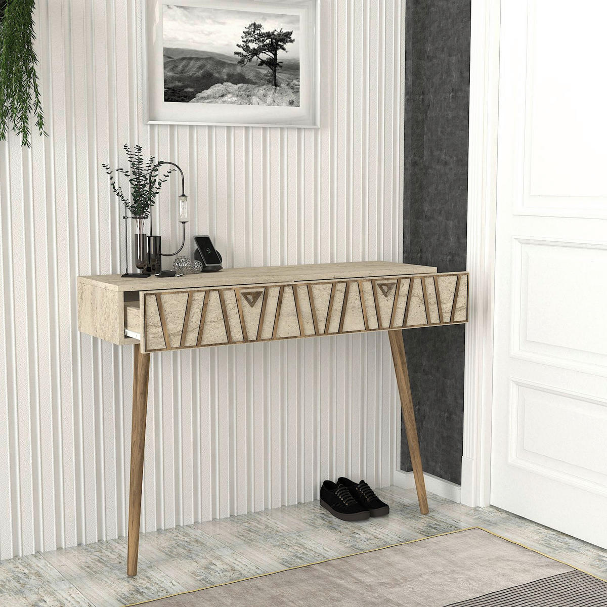 Konsolentisch Forest beige Spanplatte B/H/T: ca. 120x90x36 cm Forest - beige (120,00/90,00/36,00cm) - moebel17