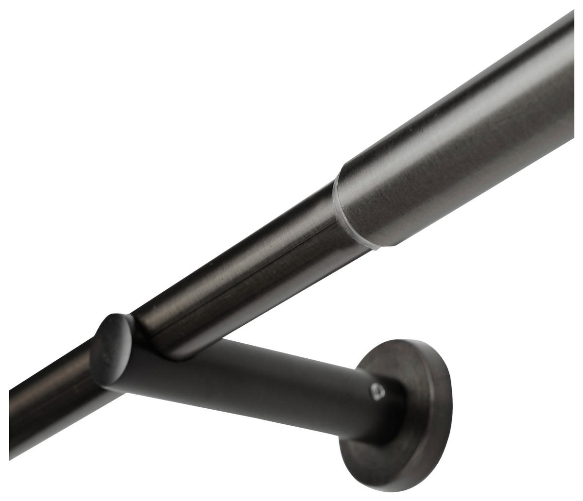 Gardinenstange schwarz Aluminium ausziehbar von ca. 120 bis 210 cm 1.0 Läufe Gardinenstange_Rillcube - schwarz