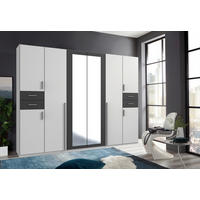 Kleiderschrank Vegas weiß Graphit B/H/T: ca. 270x208x58 cm Vegas - weiß/Graphit (270,00/208,00/58,00cm)