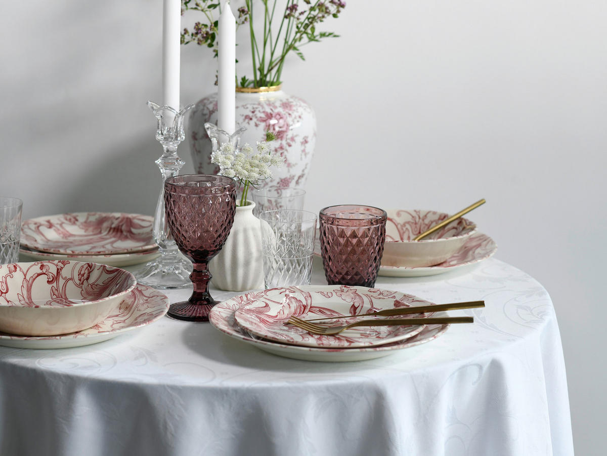 CreaTable Tafelservice Venecia rot Steingut 18 tlg. Venecia - rot (31,50/30,50/33,00cm) - CreaTable