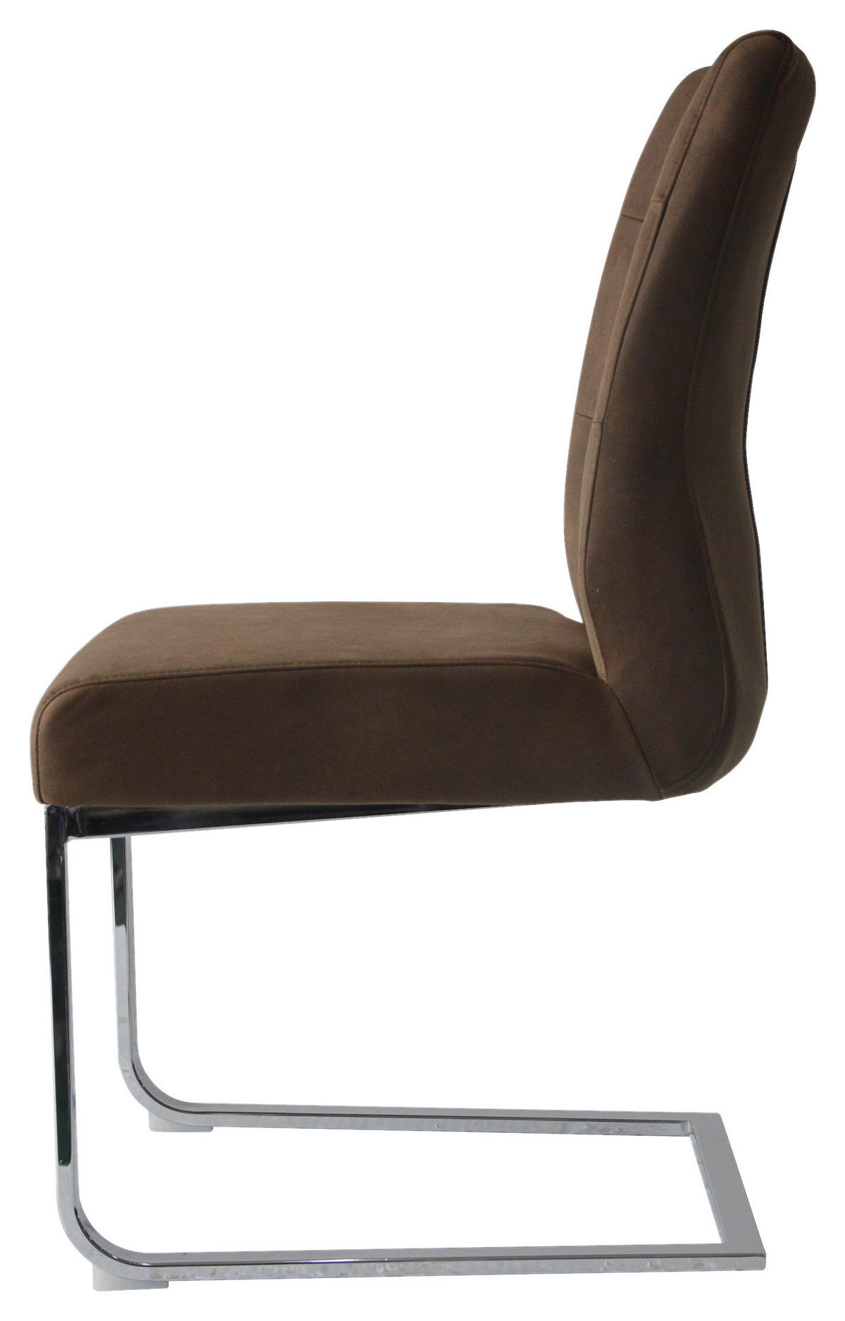 Schwingstuhl MARLEN-XXL  2er-Set dunkelbraun Vintage Chrom Stoff Metall B/H/T: ca. 72x96x80 cm MARLEN-XXL  2er-Set - dunkelbraun/Chrom (72,00/96,00/80,00cm) - byLIVING