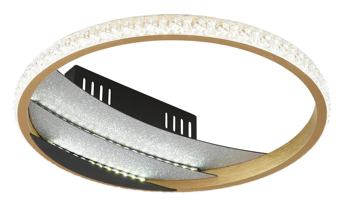 GLOBO Deckenleuchte klar schwarz gold Aluminium Metall Kunststoff H/D: ca. 6x29,5 cm 1 Brennstellen Constance - gold/klar (29,50/6,00cm) - GLOBO