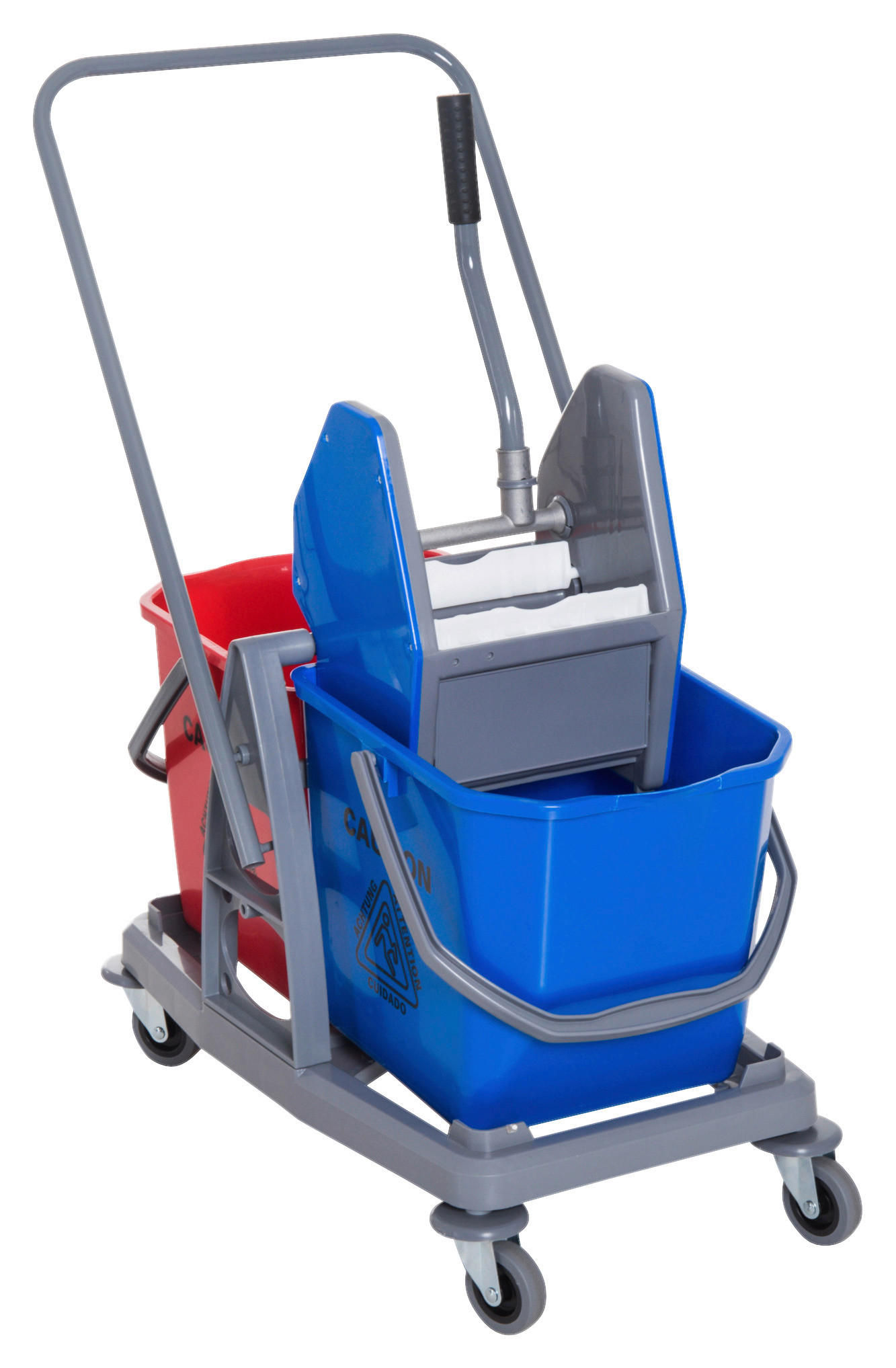 HOMCOM Wischwagen blau Metall B/H/T: ca. 45x92x45 cm Wischwagen - blau/rot (45,00/92,00/45,00cm) - HOMCOM