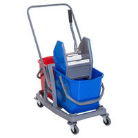 HOMCOM Wischwagen blau Metall B/H/T: ca. 45x92x45 cm Wischwagen - blau/rot (45,00/92,00/45,00cm) - HOMCOM