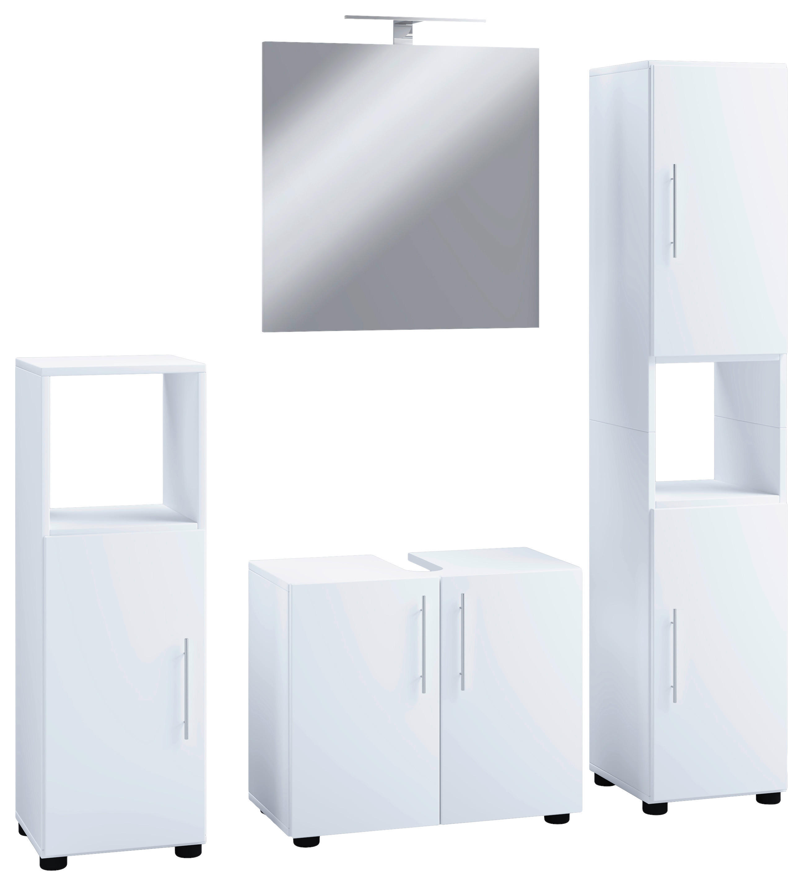 Badezimmer-Set 4tlg-Flandu weiß B/H/T: ca. 60x51x30 cm 4tlg-Flandu - weiß (60,00/51,00/30,00cm) - VCM Möbel
