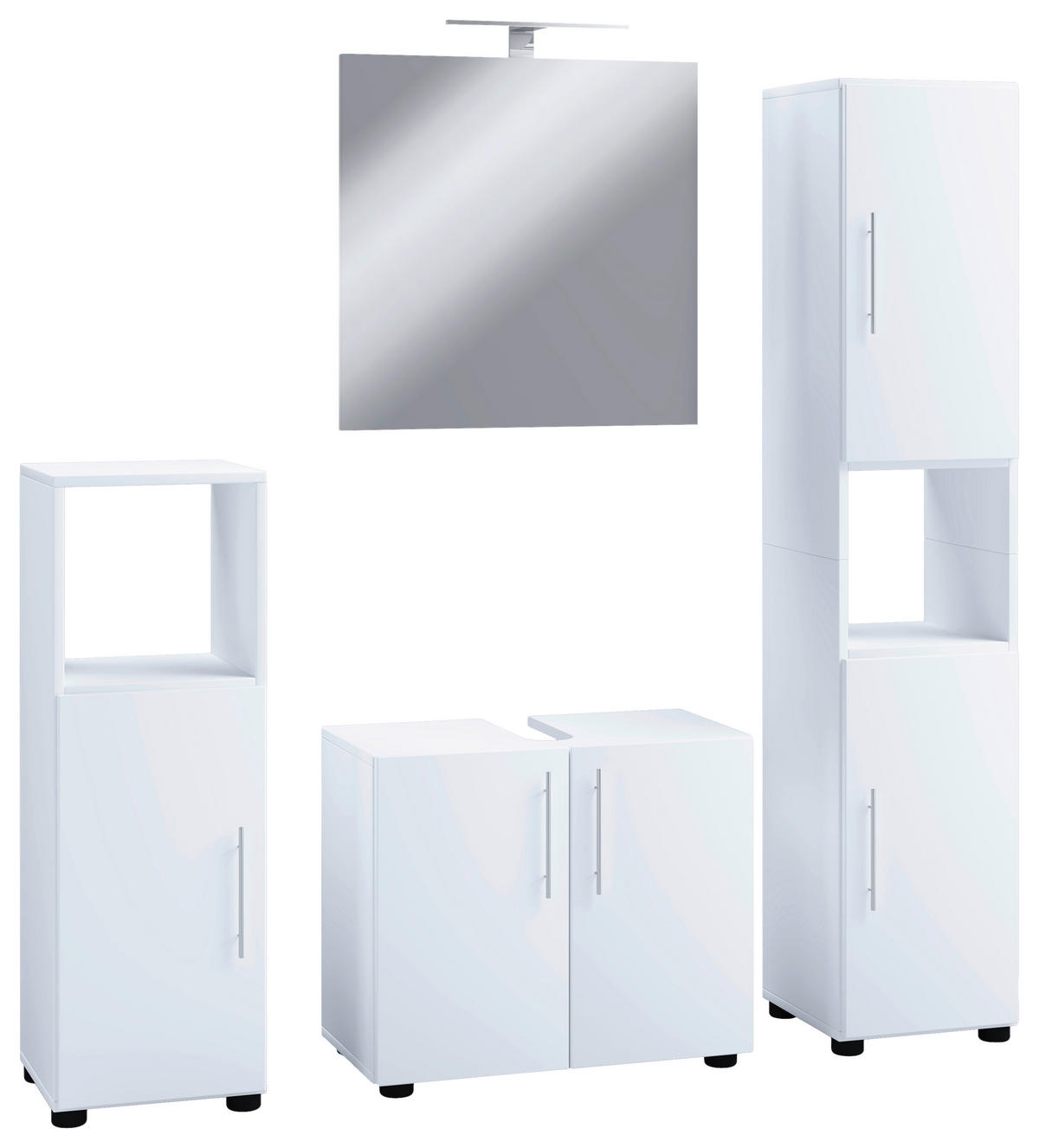 Badezimmer-Set 4tlg-Flandu weiß B/H/T: ca. 60x51x30 cm 4tlg-Flandu - weiß (60,00/51,00/30,00cm) - VCM Möbel