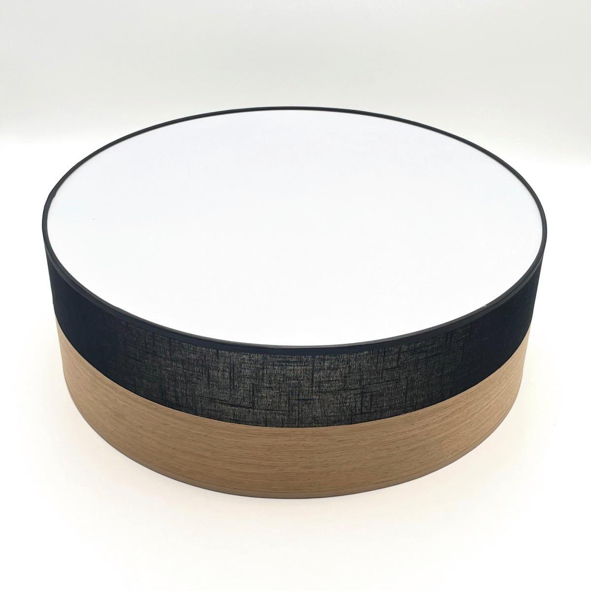 Lamkur Deckenleuchte Eiche schwarz Holz PVC B/H/L: ca. 45x15x45 cm E27 2 Brennstellen Dafne - Eiche/schwarz (45,00/45,00/15,00cm) - Lamkur