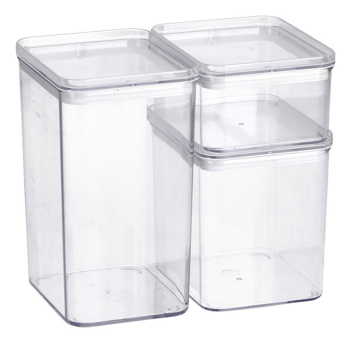 Zeller Vorratsdosen-Set transparent B/H/L: ca. 10,4x18,5x12,8 cm Vorratsdosen-Set_3-tlg. - transparent (12,80/10,40/18,50cm) - Zeller