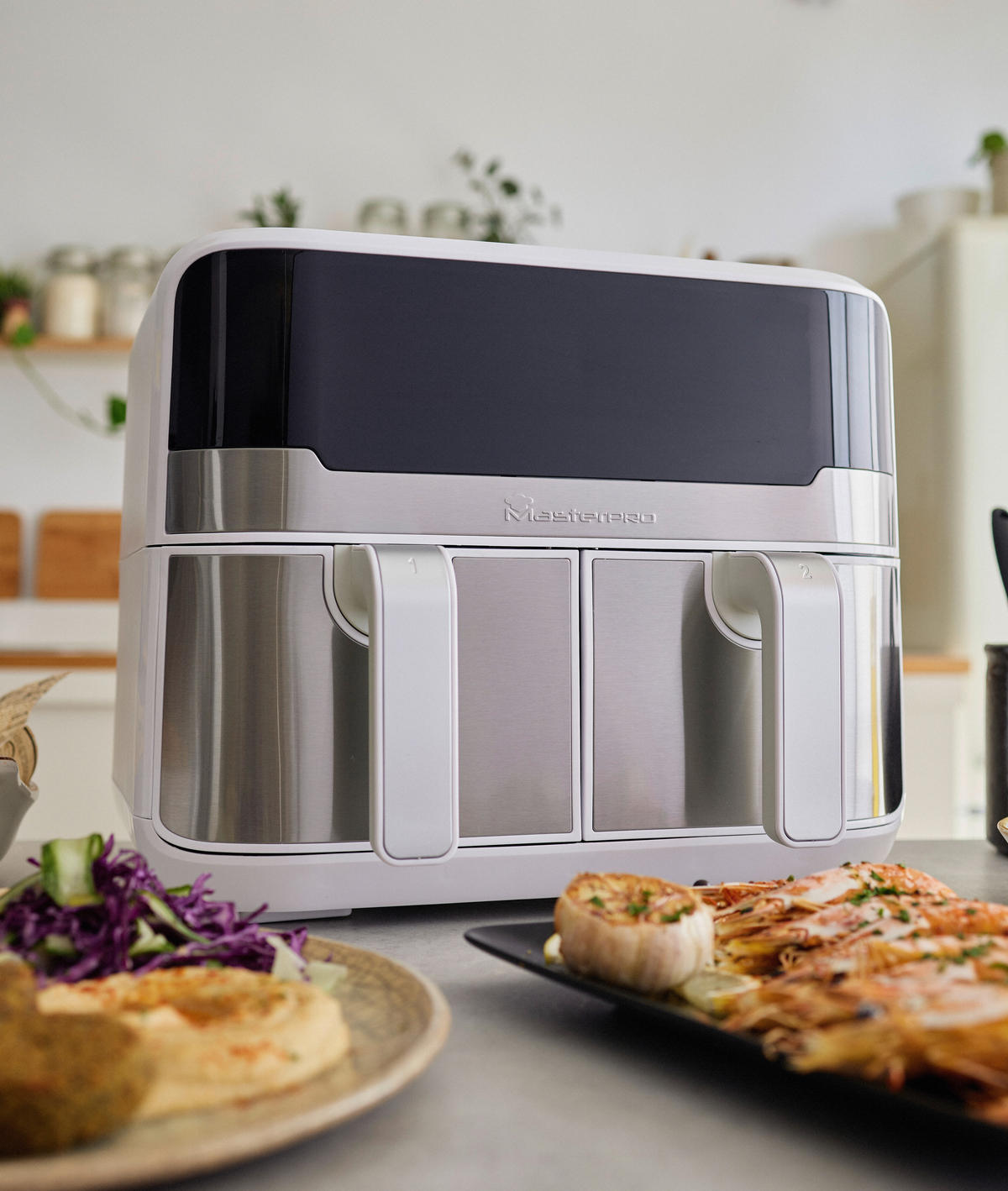 MASTERPRO Heißluftfritteuse ROCKET DUO 900 - weiß - MASTERPRO