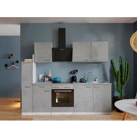 Respekta Küchenblock Malia Beton Optik B/H/T: ca. 240x200x60 cm Malia - Beton/weiß (240,00/200,00/60,00cm) - Respekta