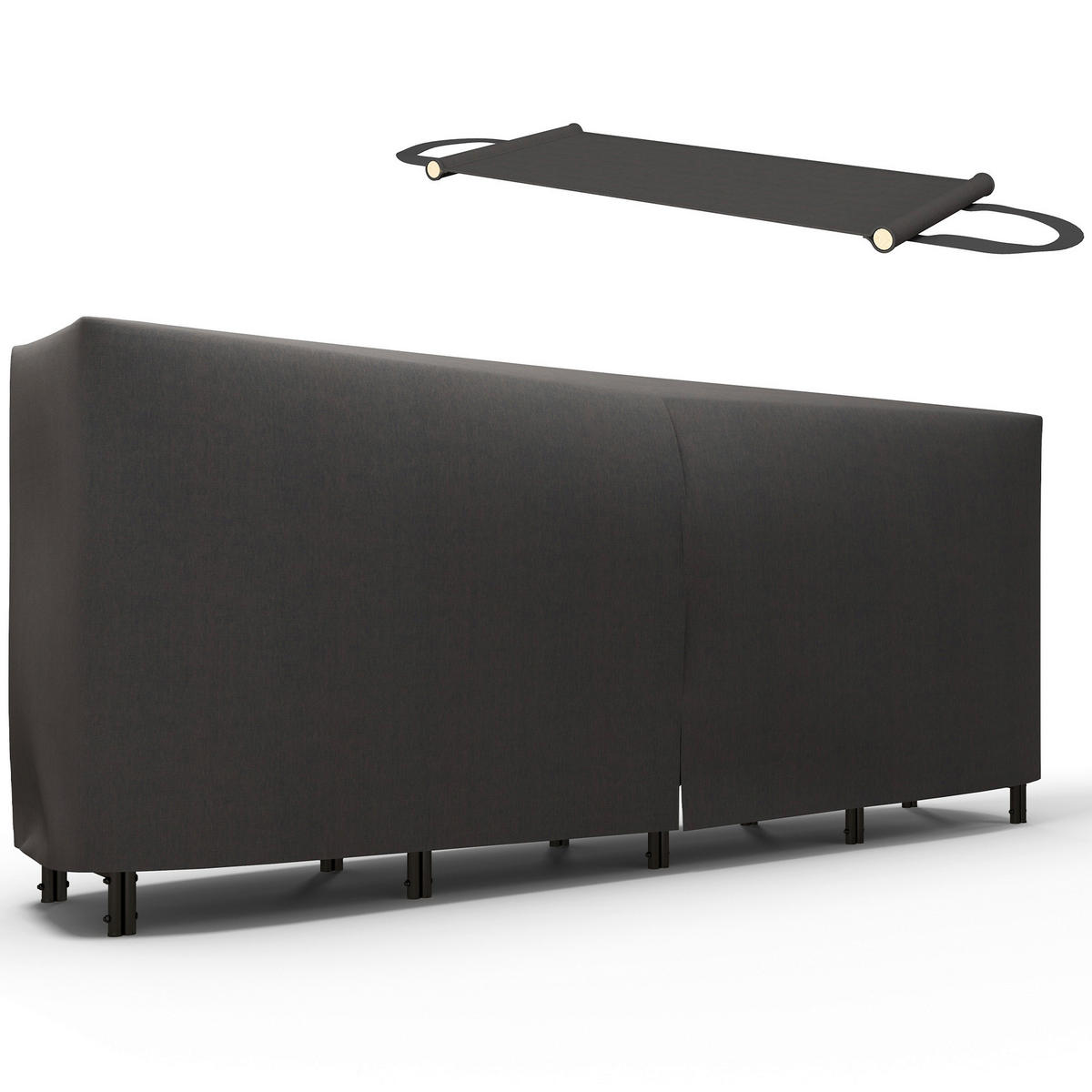 Outsunny Kaminholzregal schwarz B/H/L: ca. 36x99x240 cm Kaminholzregal - schwarz (240,00/36,00/99,00cm) - Outsunny