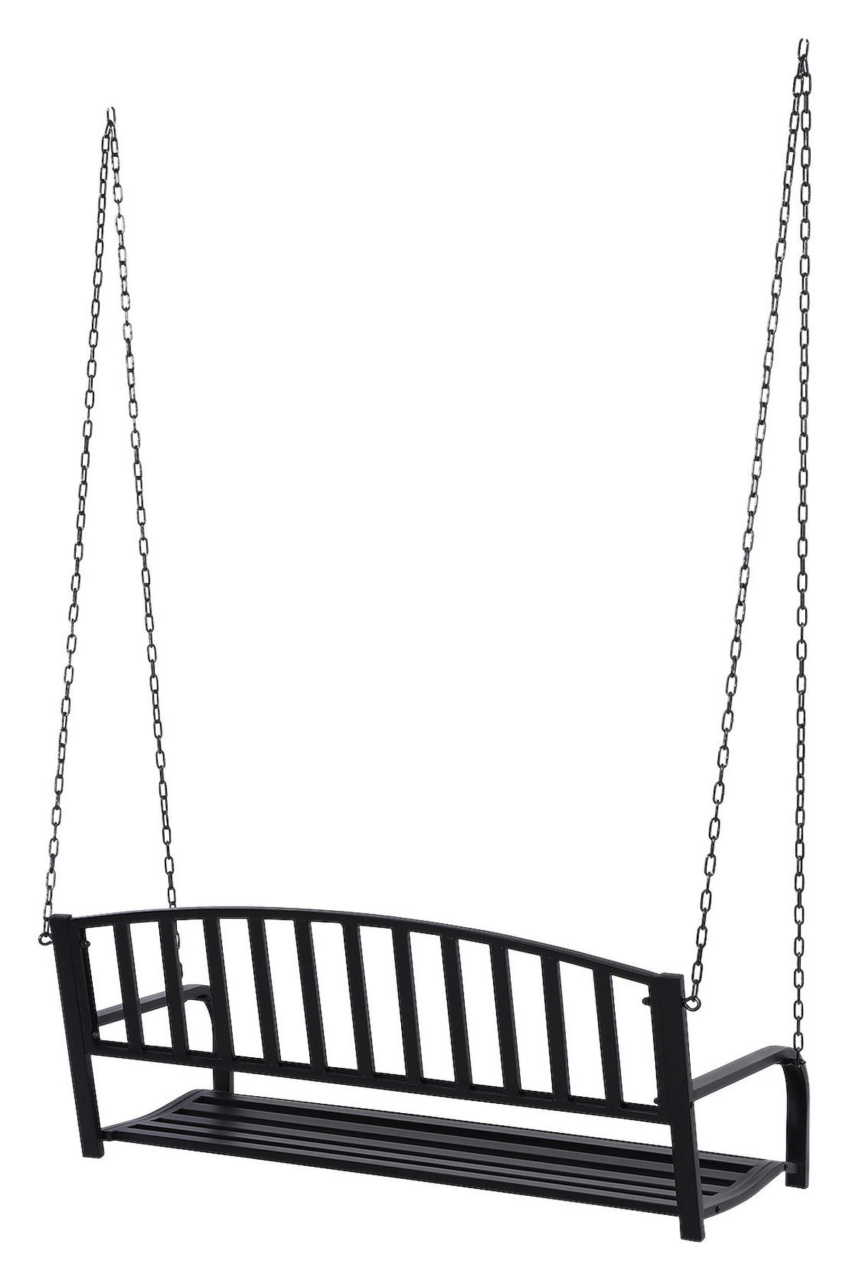 Outsunny Hängebank schwarz Metall B/H/T/L: ca. 60x53x63x127 cm Hängebank - schwarz (127,00/60,00/53,00cm) - Outsunny