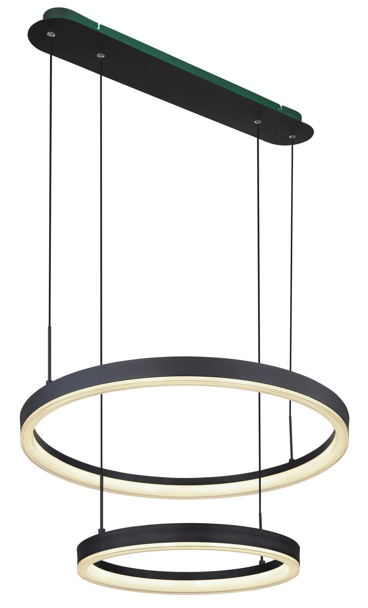 GLOBO Pendelleuchte schwarz Aluminium Metall Acryl B/H/T: ca. 60x150x66,5 cm 1.0 Brennstellen 67189H - schwarz (60,00/150,00/66,50cm) - GLOBO